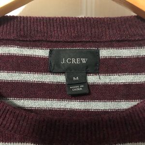 Maroon and Gray Striped Sweater / Med / J. Crew